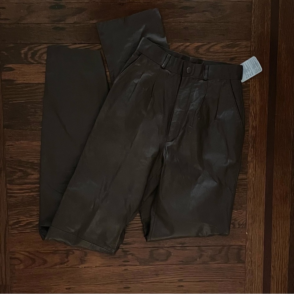 VINTAGE LEATHER BROWN TROUSERS